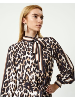 Leopar Desenli Elbise