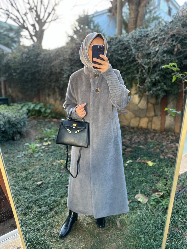 Yeni Sezon Angora Kaban Gri