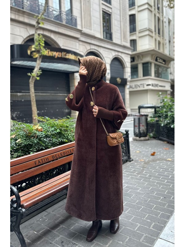 Yeni Sezon Angora Kaban Kahverengi