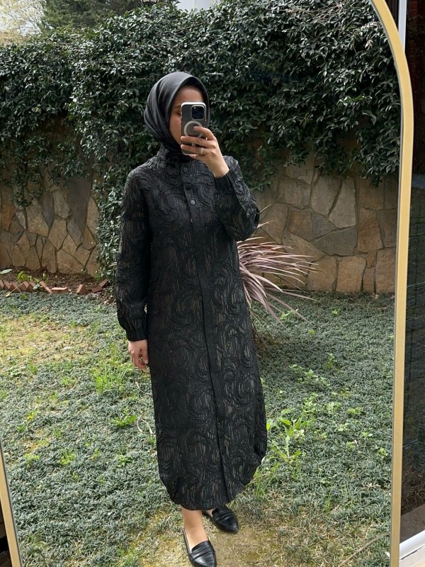 Çıtçıt Detaylı Kap Siyah