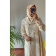 Desenli Abaya Krem