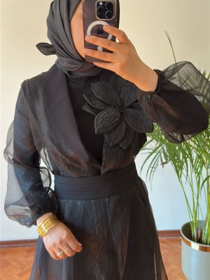 Organze Abaya Takım