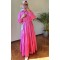 Nakış Detaylı Elbise Pembe