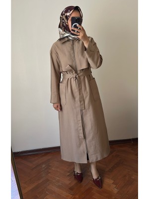 Yeni Sezon Trençkot Bej - 845