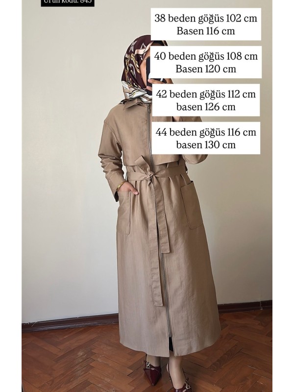 Yeni Sezon Trençkot Bej - 845