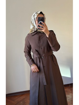 Yeni Sezon Trençkot Kahverengi - 813