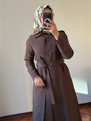 Yeni Sezon Trençkot Kahverengi - 813