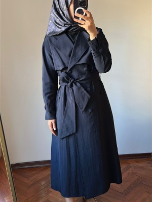 Yeni Sezon Trençkot 877 Lacivert