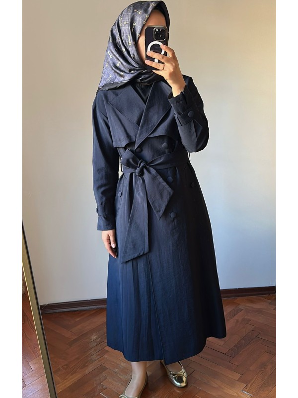 Yeni Sezon Trençkot 877 Lacivert