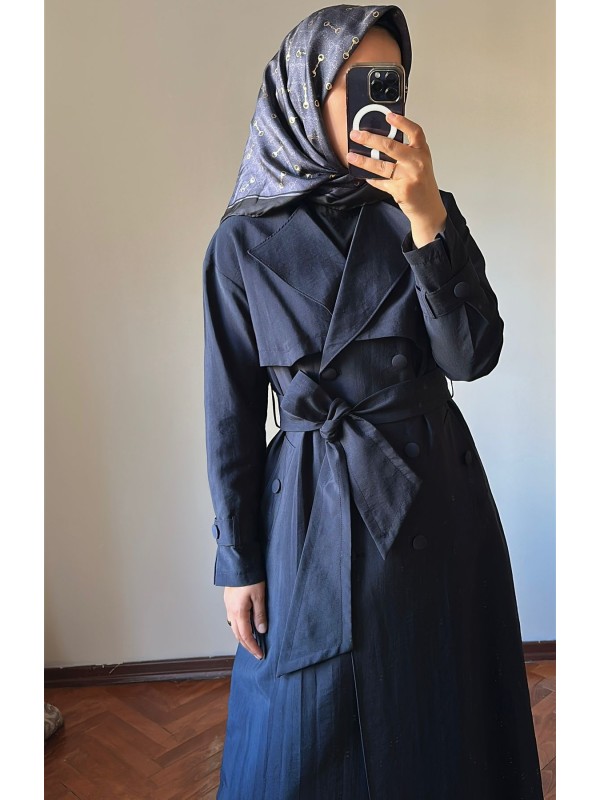 Yeni Sezon Trençkot 877 Lacivert