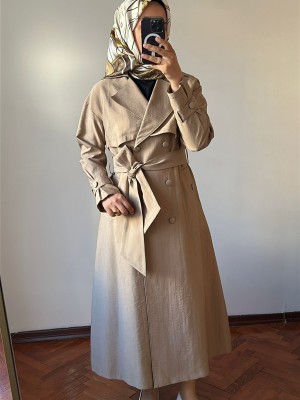Yeni Sezon Trençkot 877 Bej