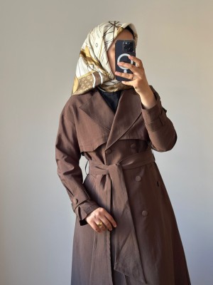 Yeni Sezon Trençkot 877 Kahverengi