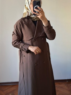 Yeni Sezon Trençkot 877 Kahverengi