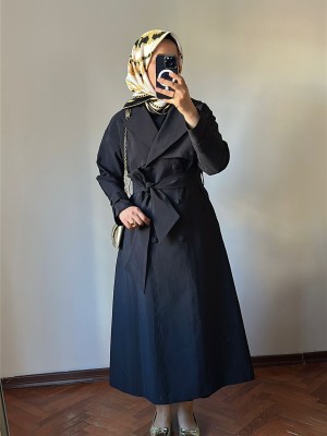 Yeni Sezon Trençkot 877 Siyah