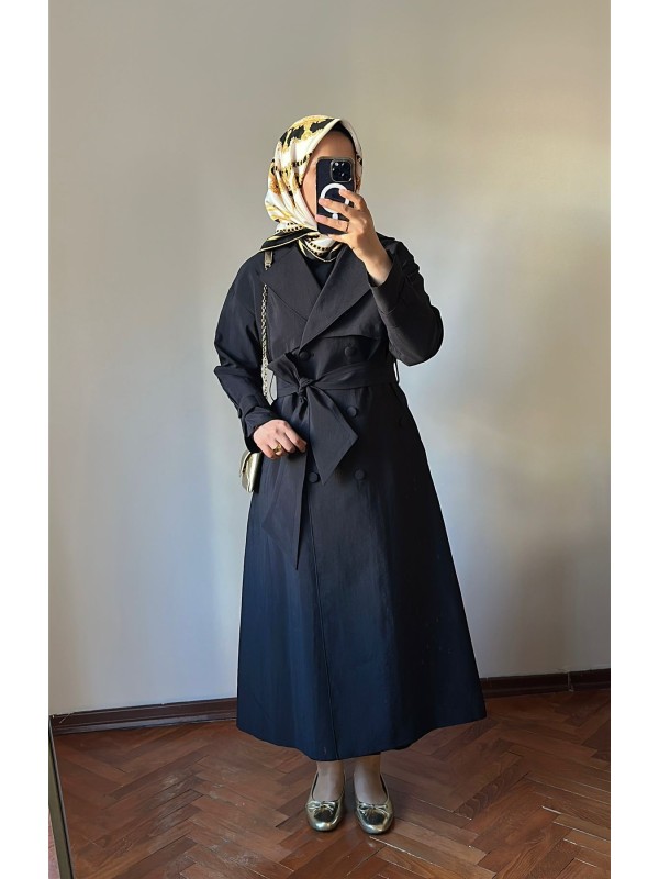 Yeni Sezon Trençkot 877 Siyah