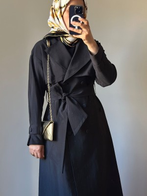 Yeni Sezon Trençkot 877 Siyah