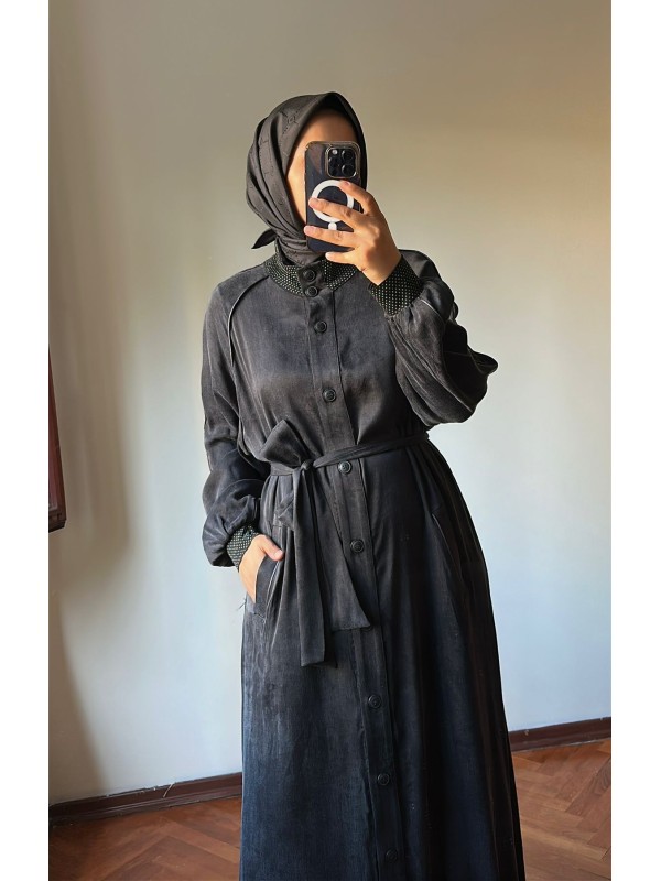 Ribanalı İpek Cupra Ferace Siyah