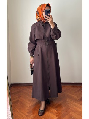 Yeni Sezon Trençkot 878 Kahve