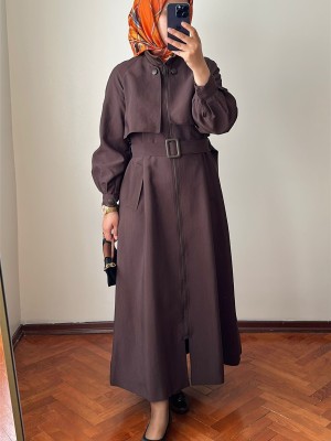 Yeni Sezon Trençkot 878 Kahve