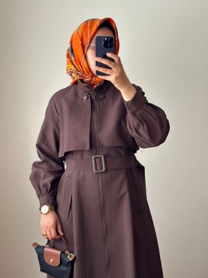 Yeni Sezon Trençkot 878 Kahve