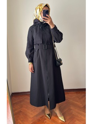 Yeni Sezon Trençkot 878 Siyah