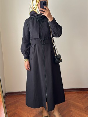 Yeni Sezon Trençkot 878 Siyah