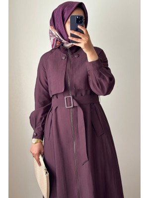 Yeni Sezon Trençkot 878 Mürdüm