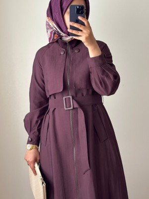 Yeni Sezon Trençkot 878 Mürdüm