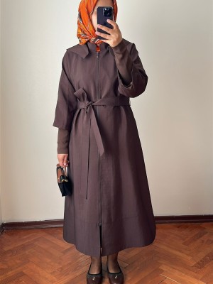 Yeni Sezon Trençkot 856 Kahve