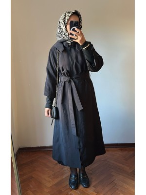 Yeni Sezon Trençkot 856 Siyah