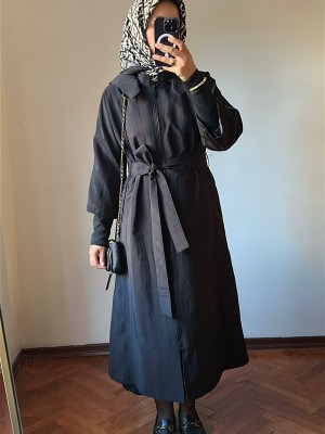 Yeni Sezon Trençkot 856 Siyah