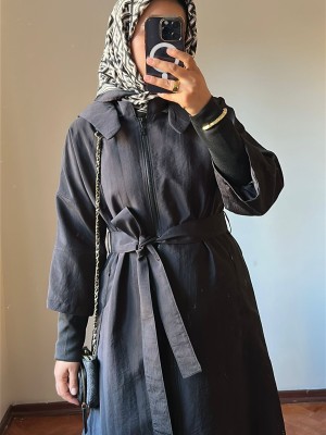 Yeni Sezon Trençkot 856 Siyah