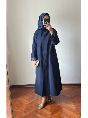 Yeni Sezon Rahat Trençkot Lacivert