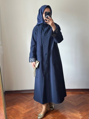 Yeni Sezon Rahat Trençkot Lacivert