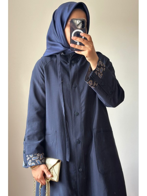 Yeni Sezon Rahat Trençkot Lacivert