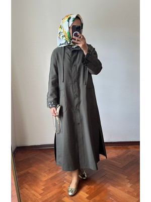 Yeni Sezon Rahat Trençkot Haki