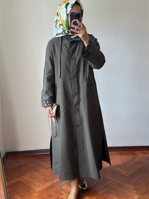 Yeni Sezon Rahat Trençkot Haki