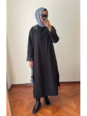 Yeni Sezon Rahat Trençkot Siyah