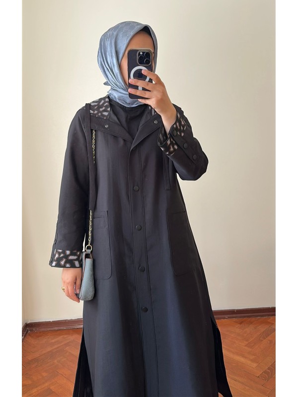 Yeni Sezon Rahat Trençkot Siyah