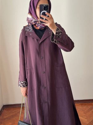 Yeni Sezon Rahat Trençkot Mürdüm