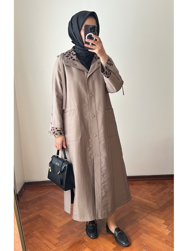 Yeni Sezon Rahat Trençkot Vizon