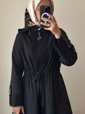 Orhan Mevlana Trençkot Siyah Ön Sipariş 7-10 Gün