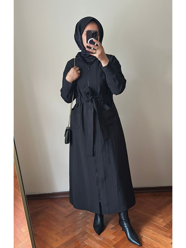 Yeni Sezon Trençkot 886 Siyah