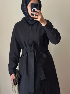 Yeni Sezon Trençkot 886 Siyah