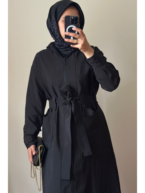 Yeni Sezon Trençkot 886 Siyah