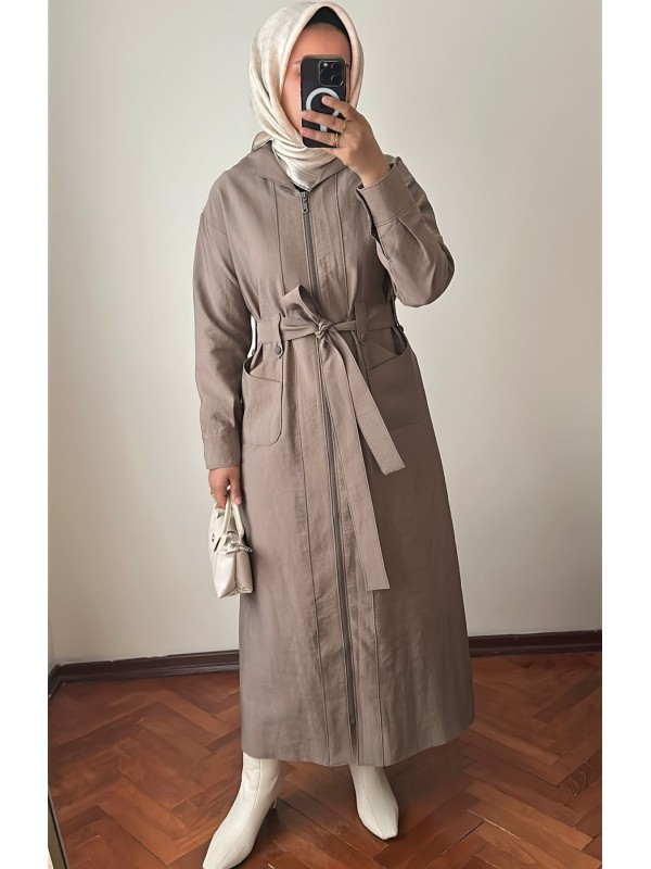 Yeni Sezon Trençkot 886 Vizon