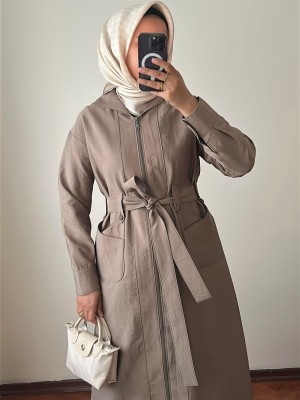 Yeni Sezon Trençkot 886 Vizon