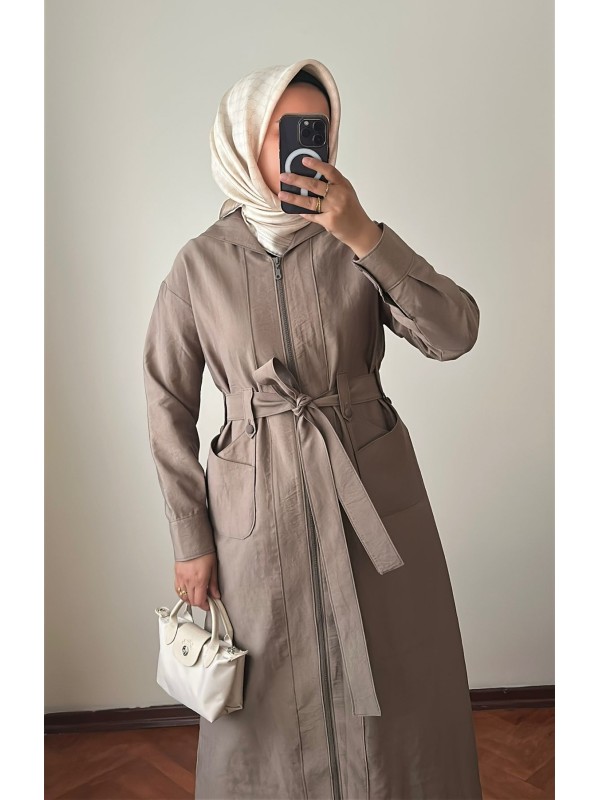 Yeni Sezon Trençkot 886 Vizon