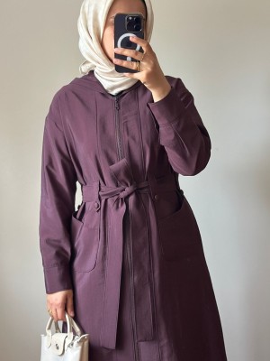 Yeni Sezon Trençkot 886 Mürdüm