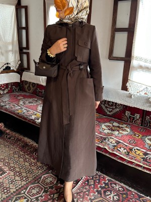 Yeni Sezon Trençkot 880 Kahverengi